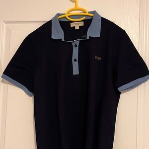 Burberry Dark Blue Polo with Light Blue Trim